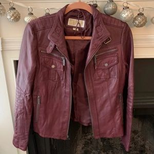 Michael Kors wine leather jacket medium